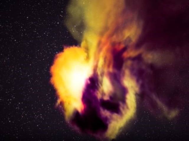 Schulze y sus colegas proponen que la estrella de 2021yfj contenía la masa de unos 60 soles tras purgar su capa más externa de hidrógeno. Foto: Adam Makarenko/Keck Observatory