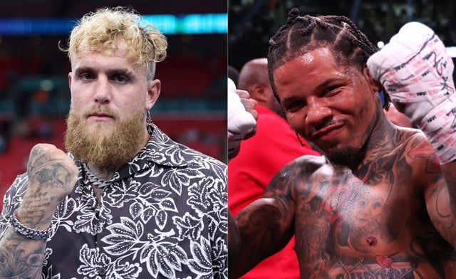 (L-R) Jake Paul and lightweight champion Gervonta “Tank” Davis (Getty)