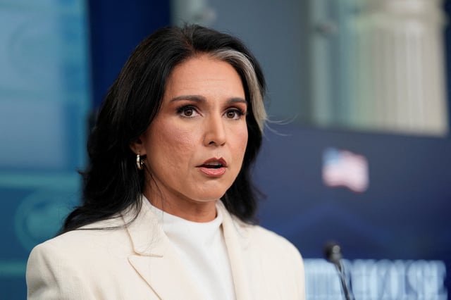 Director of National Intelligence (DNI) Tulsi Gabbard speaks during a press briefing, at the White House in Washington, D.C., U.S., July 23, 2025. REUTERS/Kent Nishimura/File Photo