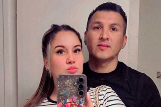 Sheylla Cabrera with her husband, Jossimar Cabrera.