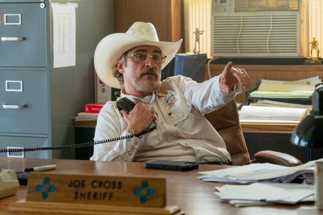 Joaquin Phoenix as Sheriff Joe Cross in Eddington (Photo: Richard Foreman/A24 via AP)