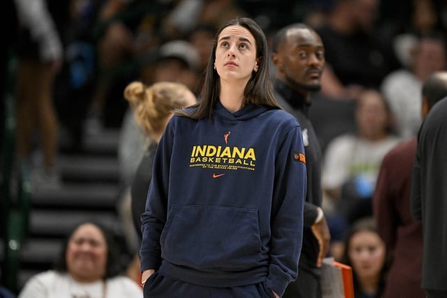 Aug 1, 2025; Dallas, Texas, USA; Indiana Fever guard Caitlin Clark (22) during the game between the Dallas Wings and the Indiana Fever at the American Airlines Center. Mandatory Credit: Jerome Miron-Imagn Images/File Photo