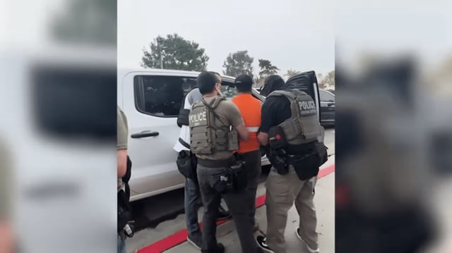 A man was detained by Immigration and Customs Enforcement in Encinitas on Aug. 20, 2025.