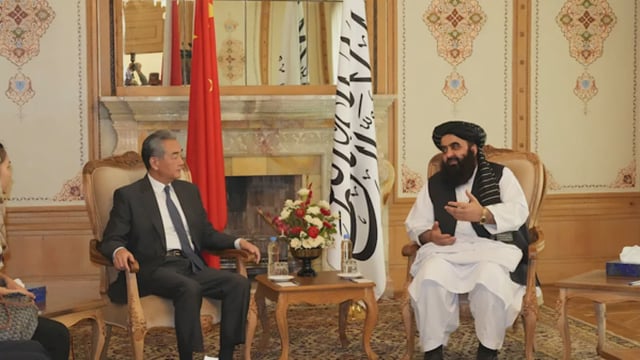 Chinese Foreign Minister Wang Yi, Taliban Foreign Minister Amir Khan Muttaqi (Image Credit: Chinese Ministry of Foreign Affairs website)