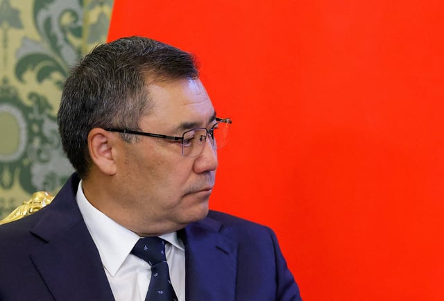 Kyrgyz President Sadyr Japarov attends a meeting with his Russian counterpart Vladimir Putin at the Kremlin in Moscow, Russia, July 2, 2025. REUTERS/Maxim Shemetov/Pool/File Photo