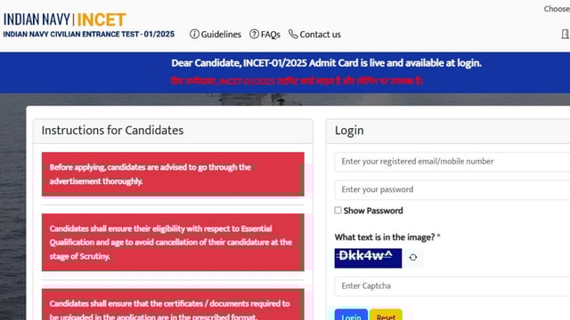 Indian Navy INCET Admit Card 2025 has been released at incet.cbt-exam.in. Candidates can download their hall tickets through this direct link given here.