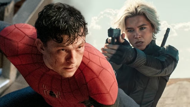 Tom Holland as Spider-Man and Florence Pugh as Yelena