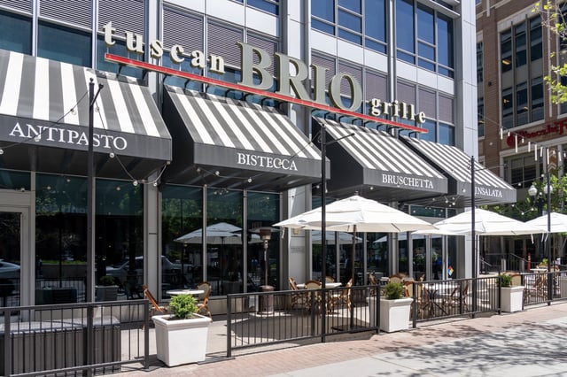 A Brio Italian Grille restaurant at City Creek Center in Salt Lake City, Utah, USA, on May 11, 2023.
