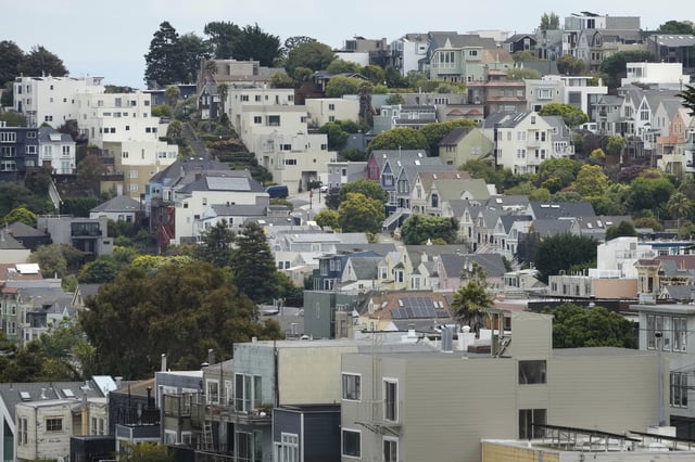 FILE - Homes and properties are shown in San Francisco on Friday, July 18, 2025. (AP Photo/Jeff Chiu, File)