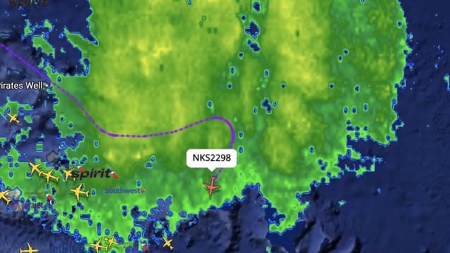 A Spirit Airlines flight headed to San Juan out of Philadelphia flew through Category 4 Hurricane Erin.