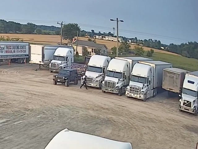  A suspect is seen in a parking lot in the 2400 block of Cabana Road East shortly before a trailer full of meat was stolen on Aug. 2, 2025.