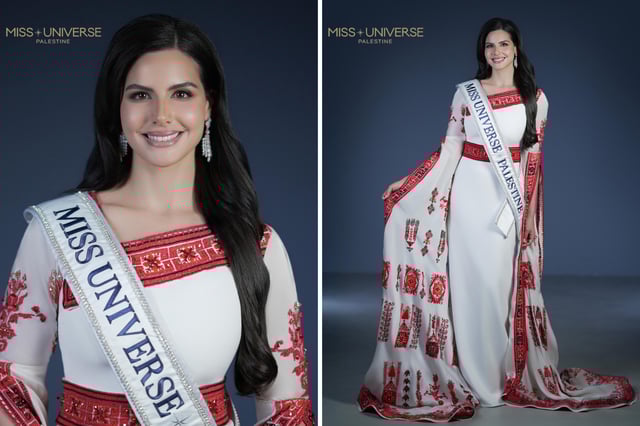 Nadeen Ayoub in Miss Universe Palestine press materials.