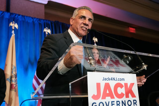 New Jersey gubernatorial candidate Jack Ciattarelli attends a campaign watch party in Bridgewater, New Jersey on November 2, 2021.