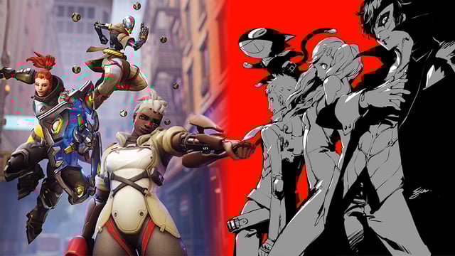 Overwatch 2 cinematic next to Persona 5 artwork