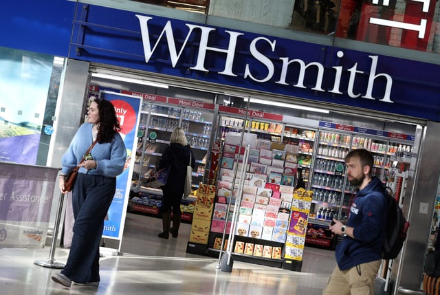 A branch of WH Smith is seen at a railway station in London, Britain, March 28, 2025. REUTERS/Toby Melville/File Photo