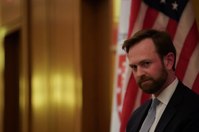 Andrew Ferguson, Commissioner of the Federal Trade Commission, looks on as he speaks at a fireside chat at Harvard University's second annual Conservative and Republican Student Conference 2025 at The Charles Hotel in Cambridge, Massachusetts, U.S., February 8, 2025. REUTERS/Sophie Park/File Photo