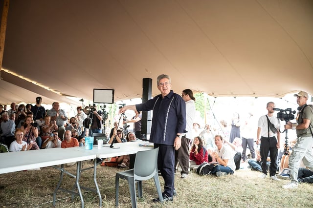 Jean-Luc Mélenchon lors des «Amfis» de LFI, le 21 août 2025.