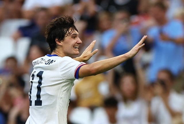 Paris 2024 Olympics - Football - Men's Group A - New Zealand vs United States of America - Marseille Stadium, Marseille, France - July 27, 2024. Paxten Aaronson of United States celebrates scoring their fourth goal. REUTERS/Luisa Gonzalez/ File Photo