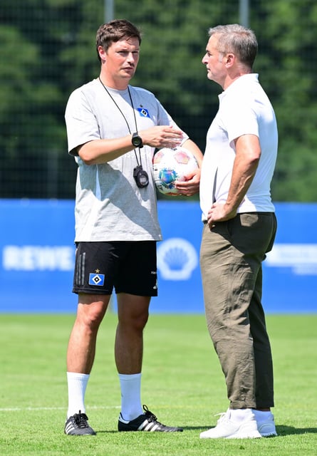 Trainer Merlin Polzin (l.) und Boss Stefan Kuntz haben beim HSV in der Sommerpause einen Umbruch vollzogen.