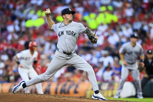 Jun 23, 2025; Cincinnati, Ohio, USA; New York Yankees starting pitcher Allan Winans (62) pitches against the Cincinnati Reds in the fifth inning at Great American Ball Park. Mandatory Credit: Katie Stratman-Imagn Images/ File Photo