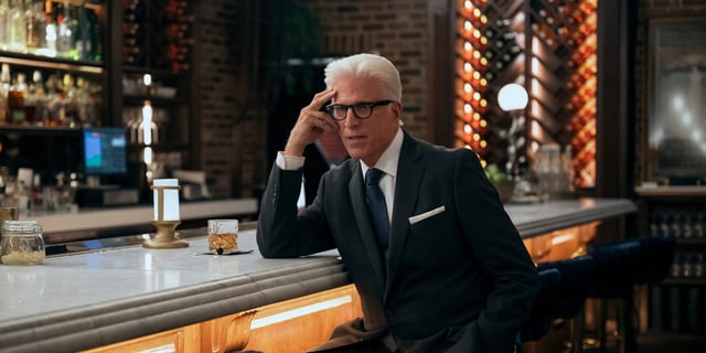 Ted Danson at a bar in A Man on the Inside.
