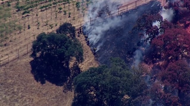 The Watson Fire burns in unincorporated Santa Clara County. (Aug. 21, 2025)