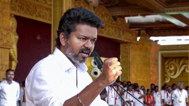 TVK chief Vijay asserted that his party's ideological enemy was the BJP while the ruling DMK remains its political enemy.