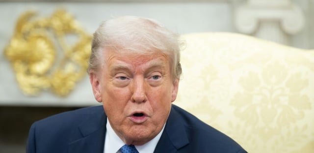 Donald Trump le 24 avril 2025 à la Maison Blanche