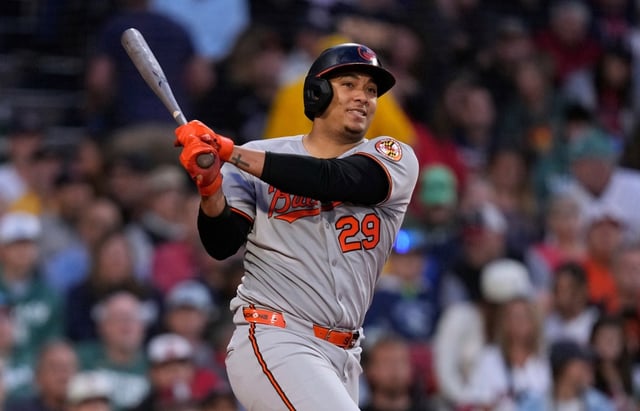Baltimore Orioles Samuel Basallo during a baseball game at Fenway Park, Tuesday, Aug. 19, 2025, in Boston. (AP Photo/Charles Krupa)