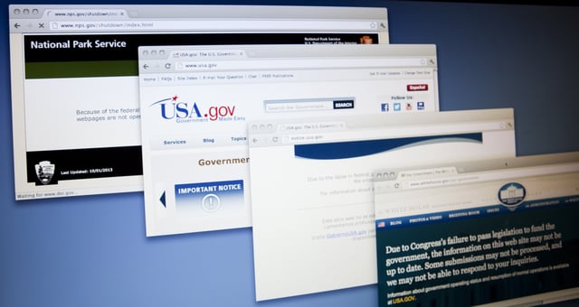 A selection of U.S. government websites are pictured on Oct. 7, 2013. (Getty Images)