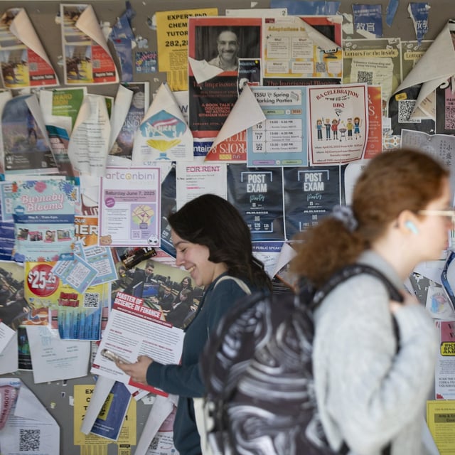 April 22, 2025 — Simon Fraser University campus on Burnaby Mountain, B.C. (Isabella Falsetti/The Globe and Mail)
