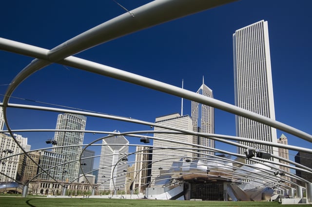 Chicago with Pritzker Pavillion in Millennium Park