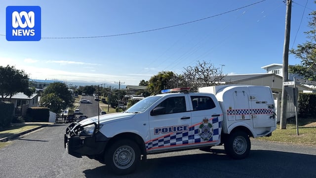 A police car parked on a hill overlooking the ocean.