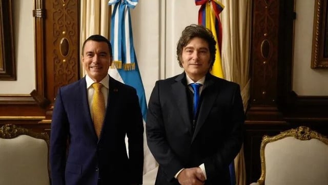 Milei se reunió con el presidente ecuatoriano (Gentileza)