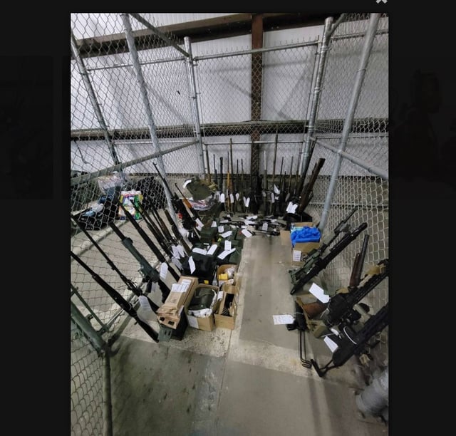 RCMP released this photo and alleged the suspects in Quebec City were stockpiling weapons and ammunition to further a plot to take over an unidentified property by force.