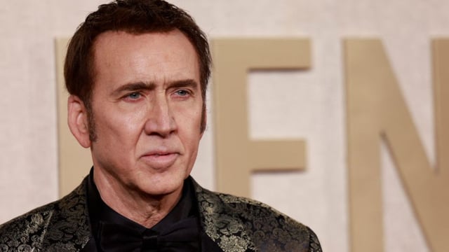 US actor Nicolas Cage arrives for the 81st annual Golden Globe Awards at The Beverly Hilton hotel in Beverly Hills, California, on January 7, 2024. (Photo by Michael TRAN / AFP) (Photo by MICHAEL TRAN/AFP via Getty Images)