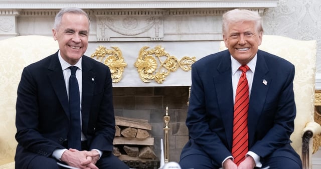 Los mandatarios de Estados Unidos y Canadá coincidieron en volver a dialogar "pronto" luego de que el diálogo entre Trump y Carney fuera descrito como "productivo". Foto: X @MarkJCarneyc
