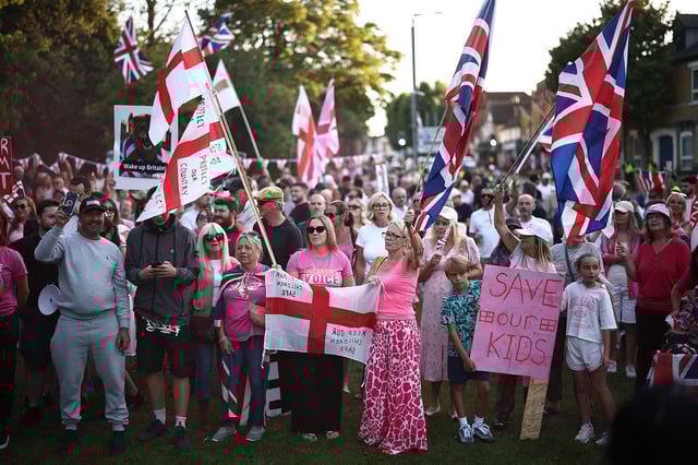 Some carried signs reading, "Save Our Kids."