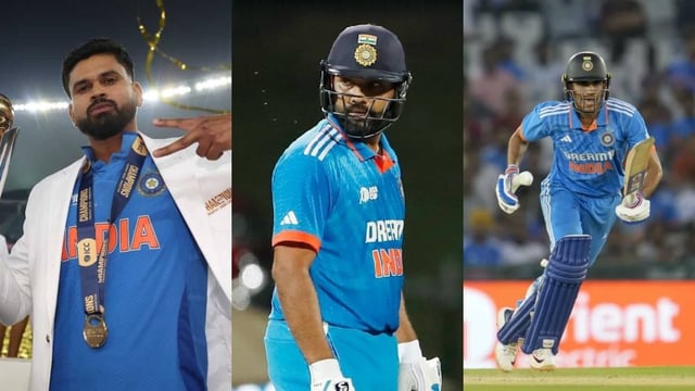 Shreyas Iyer, Rohit Sharma, Shubman Gill | Image: ICC/BCCI
