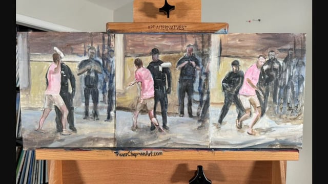 An artist painted the “Sandwich guy.” Sketches with his likeness have been popping up in Washington, DC. 