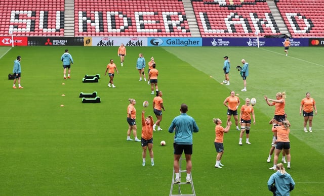 Les joueuses du XV de la Rose s'entraînent, le 21 août, au stade de Sunderland (nord-est du pays).