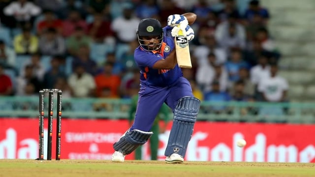 Sanju Samson plays a shot | Image: ANI