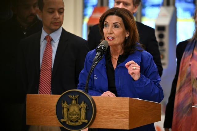 La gouverneure démocrate de l'Etat de New York, Kathy Hochul, le 19 févfrier 2025 à New York