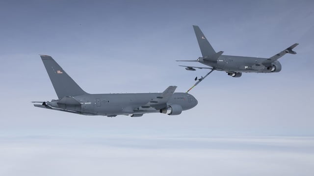 The KC-46A is a multi-mission aircraft capable of transporting fuel, cargo and passengers. Credit: Boeing.