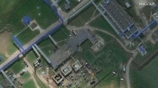 Das Satellitenbild zeigt eine Ölpumpstation, die Teil der Druschba-Pipeline-Infrastruktur ist und laut Angaben des ukrainischen Militärs im Zuge des militärischen Konflikts zwischen Russland und der Ukraine am 19. August 2025 in der Region Tambow in Russland von Drohnen getroffen wurde.