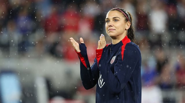 Jun 4, 2024; St. Paul, Minnesota, USA; US US Women’s National Team forward Alex Morgan (13) celebrates the teams win after the game against the Korea Republic at Allianz Field. Mandatory Credit: Matt Krohn-Imagn Images