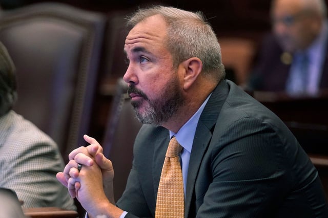 Florida Sen. Joe Gruters watches during a legislative session April 30, 2021, at the Capitol in Tallahassee, Fla. (AP Photo/Wilfredo Lee, File)