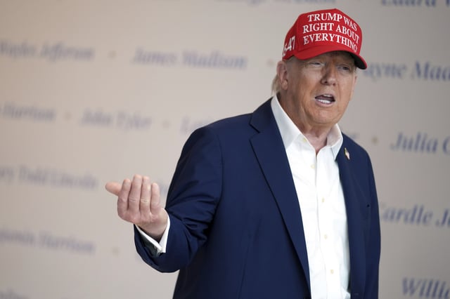 President Donald Trump speaks at The People's House museum, Friday, Aug. 22, 2025, in Washington. (AP Photo/Evan Vucci)