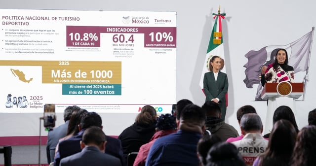 Sheinbaum anuncia "México Imparable" para incentivar el turismo deportivo. Foto: Presidencia