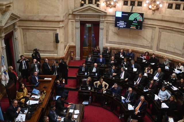 Senado. La votación por el decreto 462/25 . (Gentileza Clarín)